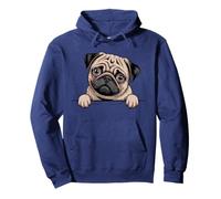 Pug Funny Peeking Pocket Puppy Dog Lover Pullover Hoodie
