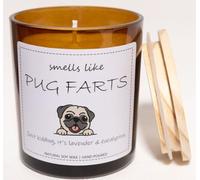 Pug Gifts & Decor, Pug Gifts for Pug Lovers, Smells Like Pug Farts Candle - Lavender & Eucalyptus, Crafted by Natural Soy Wax & Natural Essential Oils