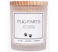 Pug Gifts for Pug Lovers, Dog Lovers Gifts for Women, Dog Farts Candle, Pet Friendly Lavender Scented Candle, Natural Soy Wax & Natural Essential Oils
