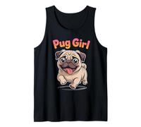 Pug Girl Cute Cartoon for Dog Moms Pet Owners | Womens Pug Tank Top