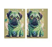 Pug Green Polka Dot Passport Holder Passport Wallet PU Leather Passports Protective Cover Slim Travel Accessories