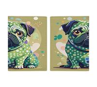 Pug Green Polka Dot Passport Holder Ultra Slim PU Leather Travel Document Organizer Compact Premium International US Passport Protector Cover for Women Men
