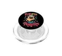 Pug-gress Not Perfection Pug Lover Pun PopSockets PopGrip for MagSafe