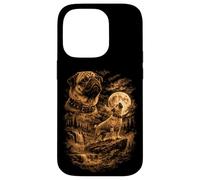 Pug Howling Moon Puggle Dog Fantasy Forrest Wilderness Case for iPhone 14 Pro