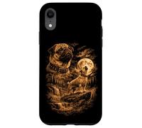 Pug Howling Moon Puggle Dog Fantasy Forrest Wilderness Case for iPhone XR