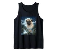 Pug Howling to The Moon Meme Funny Dog Lover Tank Top