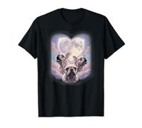 Pug Howling to The Moon Vintage 90s Funny Dog Graphic Design T-Shirt