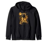Pug Howling To The Moon Wilderness Landscape Mountain Zip Hoodie