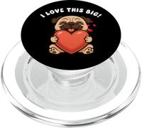 Pug I Love This Big Heart Valentines Day Boys Girls Kids PopSockets PopGrip for MagSafe