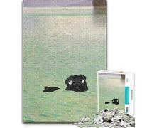 Pug in Lake Gustav Klimt Art Wooden Jigsaw Puzzle 500 Pieces, Adult Puzzle | Puzzle for Adults - shared home puzzle activity over several sessions.