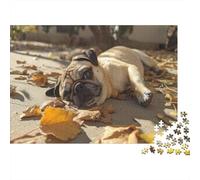 Pug Jigsaw Puzzles for Adults 1000 Piece Jigsaw Puzzles for Adults Puzzle 1000 Pieces Jigsaws Brain Teaser Gifts Premium & Durable for Stress Relief 1000pcs (75x50cm)