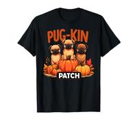 Pug-Kin Patch Funny Autumn Halloween Pug Pun Cute Puppies T-Shirt