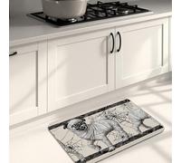 Pug Kitchen Mats for Floor, Vintage Cartoon Dogs Soft Mats, Cushioned Comfort Washable Non Slip Rugs for Kitchen Sinks Laundryroom Bathroom 16x24 Inch
