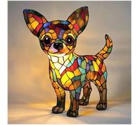 Pug Lamp, Corgi Lamp, French Bulldog Dachshund Stained Dog Series Art Night Light, Dog Series Art Night Light, Cute Pet Dogs Themed LED Table Lamps with Warm Ambient Glow (K)