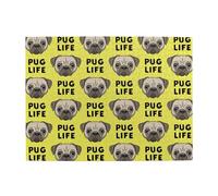 Pug Life Cute Pug Face Yellow,500 Pieces Puzzles for Adults-Wooden Jigsaw Puzzle for Adults Elderly