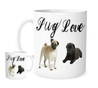 Pug Love Mug,A Lovely Ceramic Gift. 11OZ Mug Featuring Pug Dogs