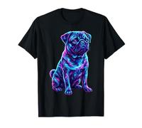 Pug Lover Colorful Portrait Dog Animal Cute Pug Owner T-Shirt