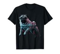 Pug Lover Colorful Portrait Dog Animal Cute Pug Owner T-Shirt
