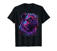 Pug Lover Colorful Portrait Dog Animal Cute Pug Owner T-Shirt