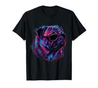 Pug Lover Colorful Portrait Dog Animal Cute Pug Owner T-Shirt