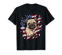 Pug Lover Colorful Portrait Dog Animal Cute Pug Owner T-Shirt