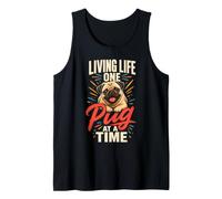 Pug Lover Living Life One Pug at a Time Tank Top