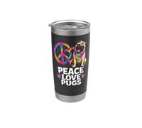 Pug Lover Peace Love Pugs Stainless Steel Insulated Tumbler