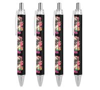 Pug Mama Retractable Ballpoint Pen Black Ink Ball Point Pen Work Pens 4 PCS