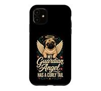 Pug Memorial Guardian Angel Has a Curly Tail Case for iPhone 11