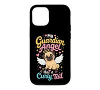 Pug Memorial Guardian Angel Has a Curly Tail Case for iPhone 12/12 Pro