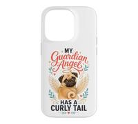 Pug Memorial Guardian Angel Has a Curly Tail Case for iPhone 14 Pro