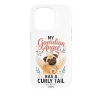 Pug Memorial Guardian Angel Has a Curly Tail Case for iPhone 15 Pro