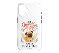 Pug Memorial Guardian Angel Has a Curly Tail Case for iPhone 16
