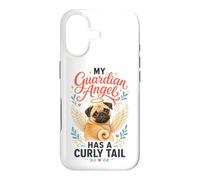 Pug Memorial Guardian Angel Has a Curly Tail Case for iPhone 17