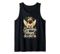 Pug Memorial Guardian Angel Has a Curly Tail Tank Top
