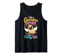 Pug Memorial Guardian Angel Has a Curly Tail Tank Top