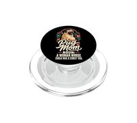 Pug Mom: A Woman Whose Child Has a Curly Tail PopSockets PopGrip for MagSafe