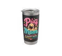 Pug Mom: A Woman Whose Child Has a Curly Tail Stainless Steel Insulated Tumbler