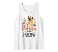 Pug Mom: A Woman Whose Child Has a Curly Tail Tank Top