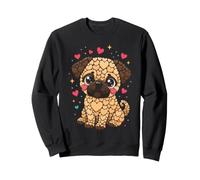 Pug Mom Heart Silhouette - Pug Lover Sweatshirt