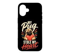 Pug Mom My Pug Stole My Heart Case for iPhone 16
