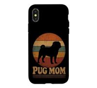 Pug Mom Retro Vintage Distressed Case for iPhone X/XS