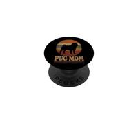 Pug Mom Retro Vintage Distressed PopSockets Adhesive PopGrip