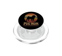 Pug Mom Retro Vintage Distressed PopSockets PopGrip for MagSafe