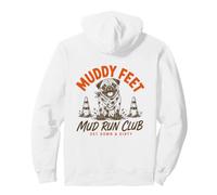 Pug Muddy Feet Mud Run Club Get Down And Dirty Pullover Hoodie