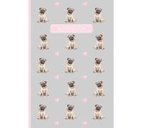 Pug Notebook: Cute Pug Lined Journal, Perfect for Anyone who Loves Pugs or Dogs - Grey/Pink