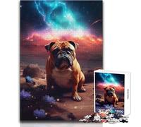 Pug on Mars 1000 Piece Teenager Puzzles Logical Fun Educational Activity Unique Gift with Warm Sentiment Size 38x52cm