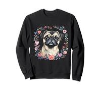 Pug Owner Colorful Portrait Dog Animal Cute Pug Lover Sweatshirt