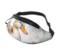 Pug Pizza Pink Fanny Pack for Women Men Fashion Waist Pack Adjustable Belt Bag for Workout Running Travelling Casual Waist Bag, Watercolor Duck, One Size