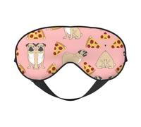 Pug Pizza Pink Night Mask Soft Reversible Eye Cover Adjustable Strap Light Blocking Comfortable Rest